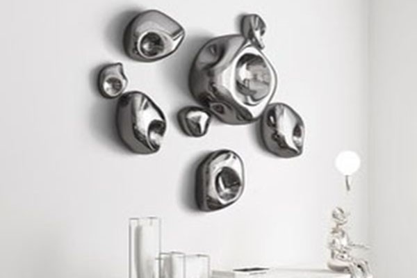 Custom Stainless Steel Pebble Wall Sculpture – Modern Mirror Polished Abstract Wall Art